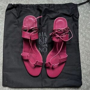 Martiniano Oxblood Pavone Wrap Sandals 38